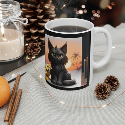 Maine Coon Kitten and Tweety Bird Mug