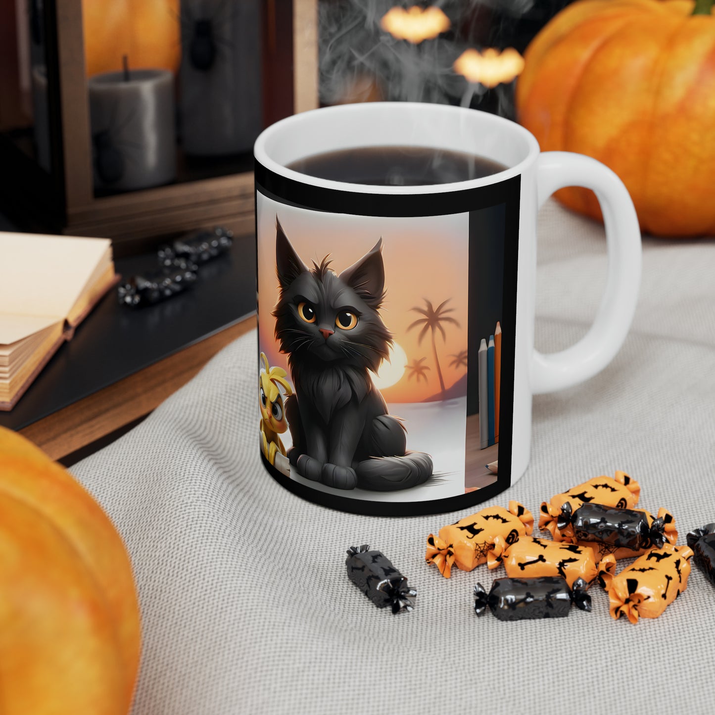 Maine Coon Kitten and Tweety Bird Mug