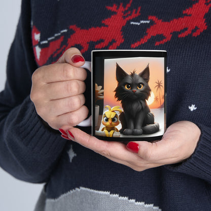 Maine Coon Kitten and Tweety Bird Mug