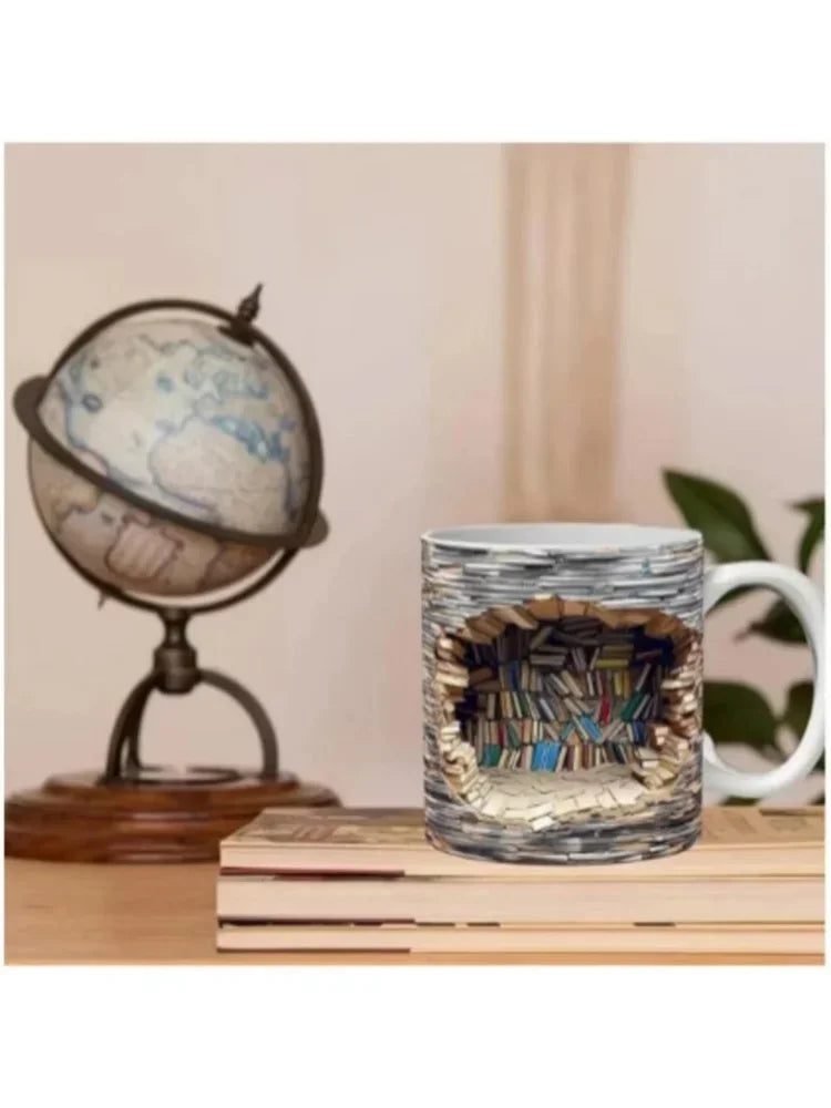 Ceramic 3D Library Book Mug