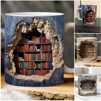 Ceramic 3D Library Book Mug