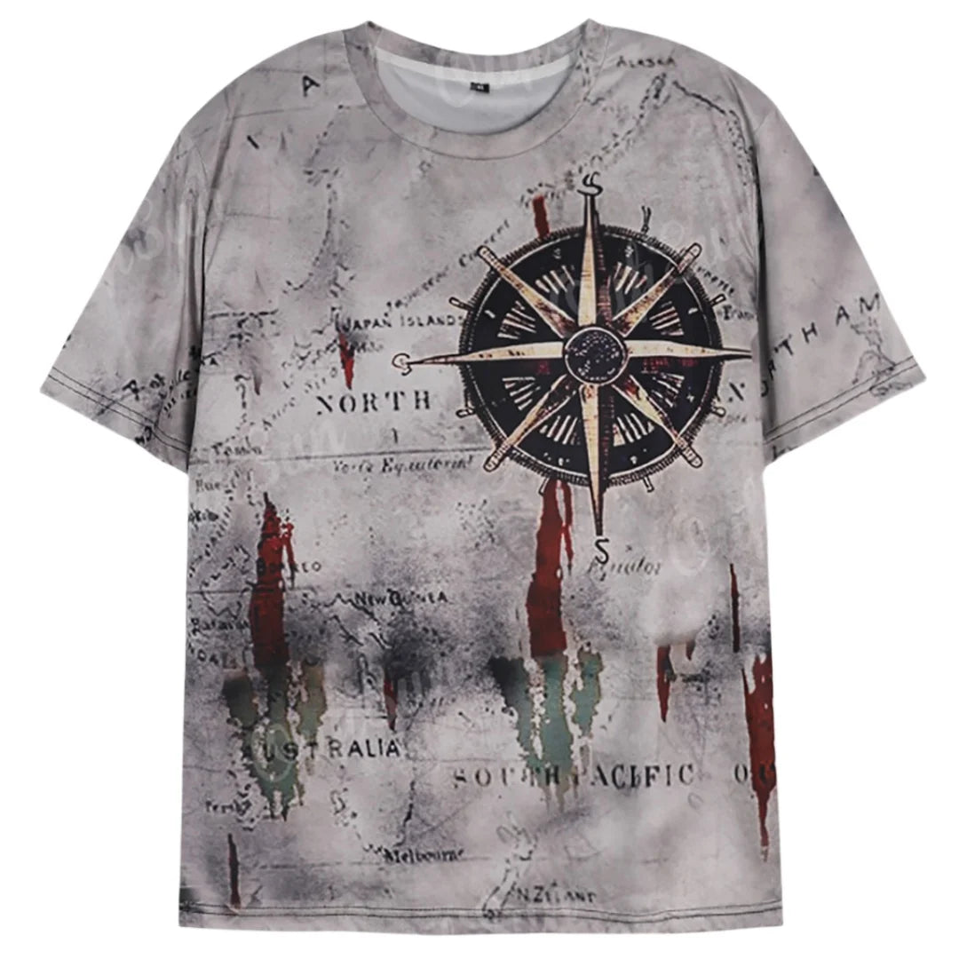 Vintage Nautical Map Compass T-Shirt