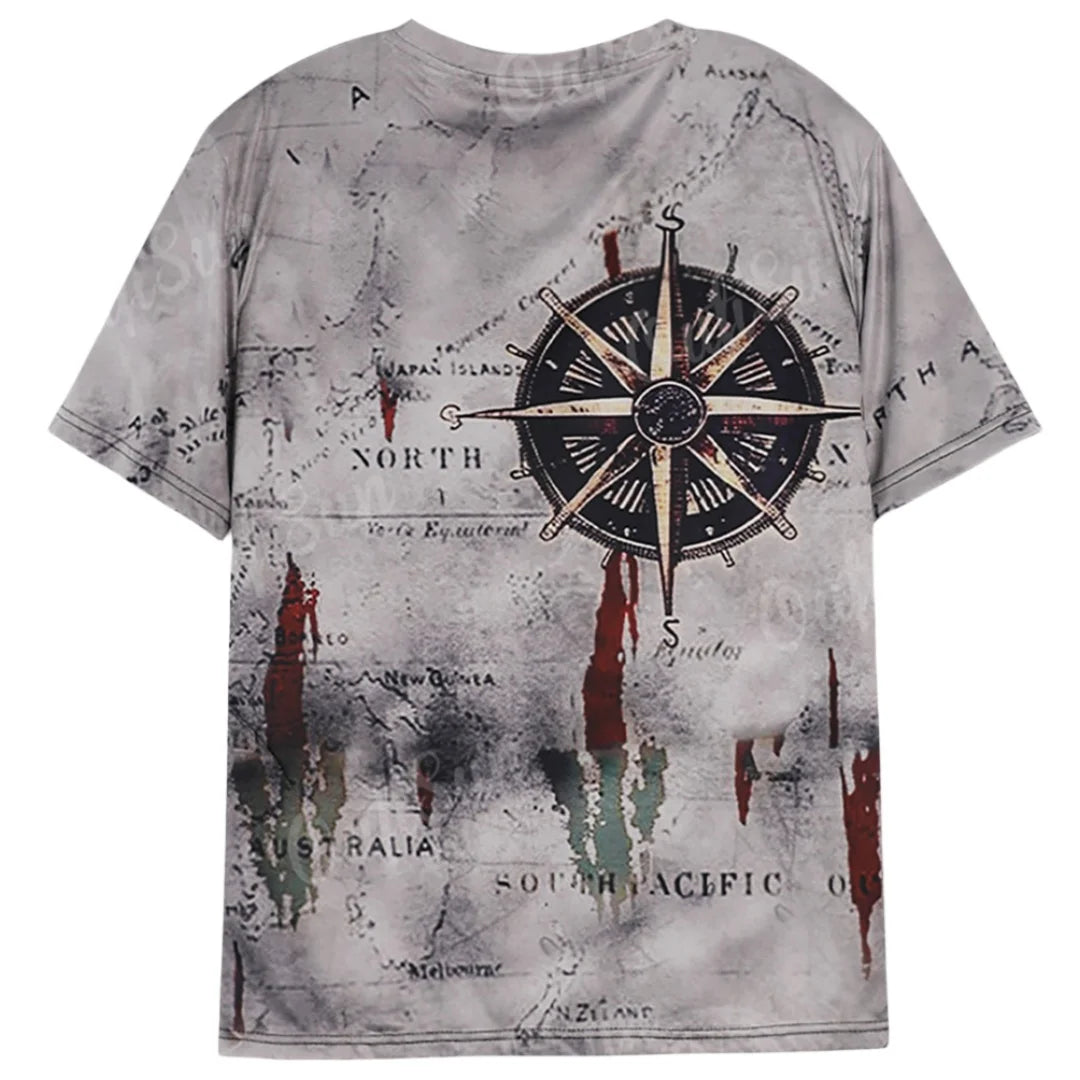 Vintage Nautical Map Compass T-Shirt