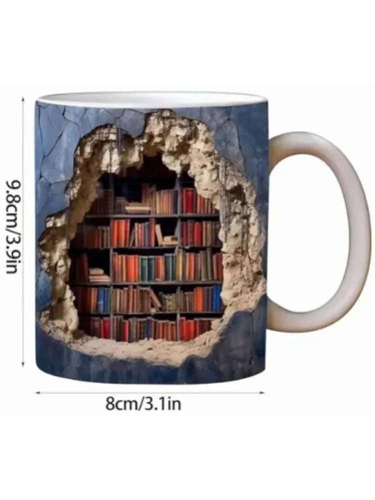 Ceramic 3D Library Book Mug