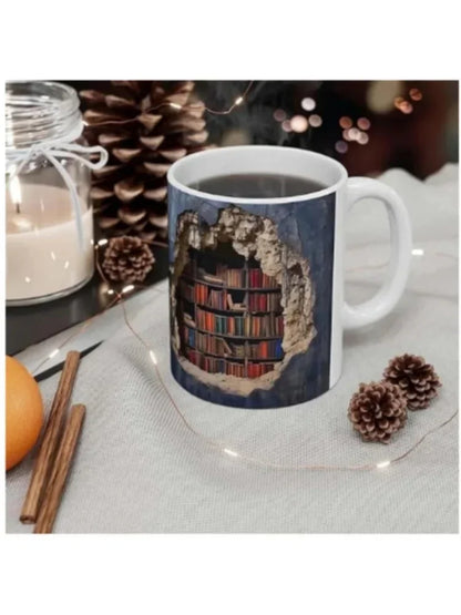 Ceramic 3D Library Book Mug