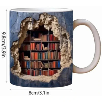 Ceramic 3D Library Book Mug