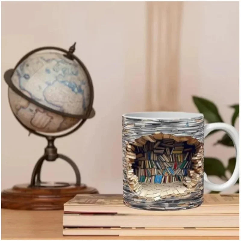 Ceramic 3D Library Book Mug