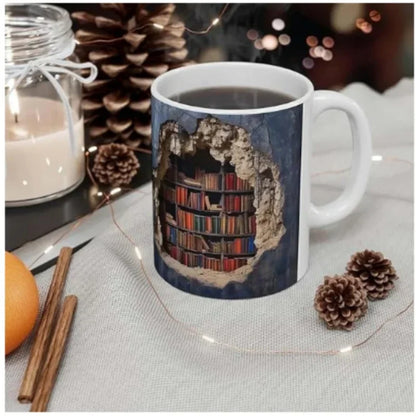 Ceramic 3D Library Book Mug