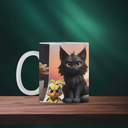 Maine Coon Kitten and Tweety Bird Mug